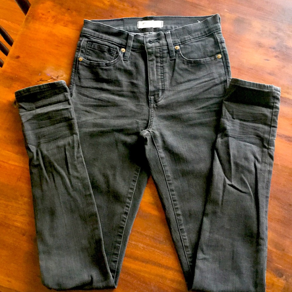 Madewell 9” Dark Gray High Rise Skinny Jeans Size 25TL